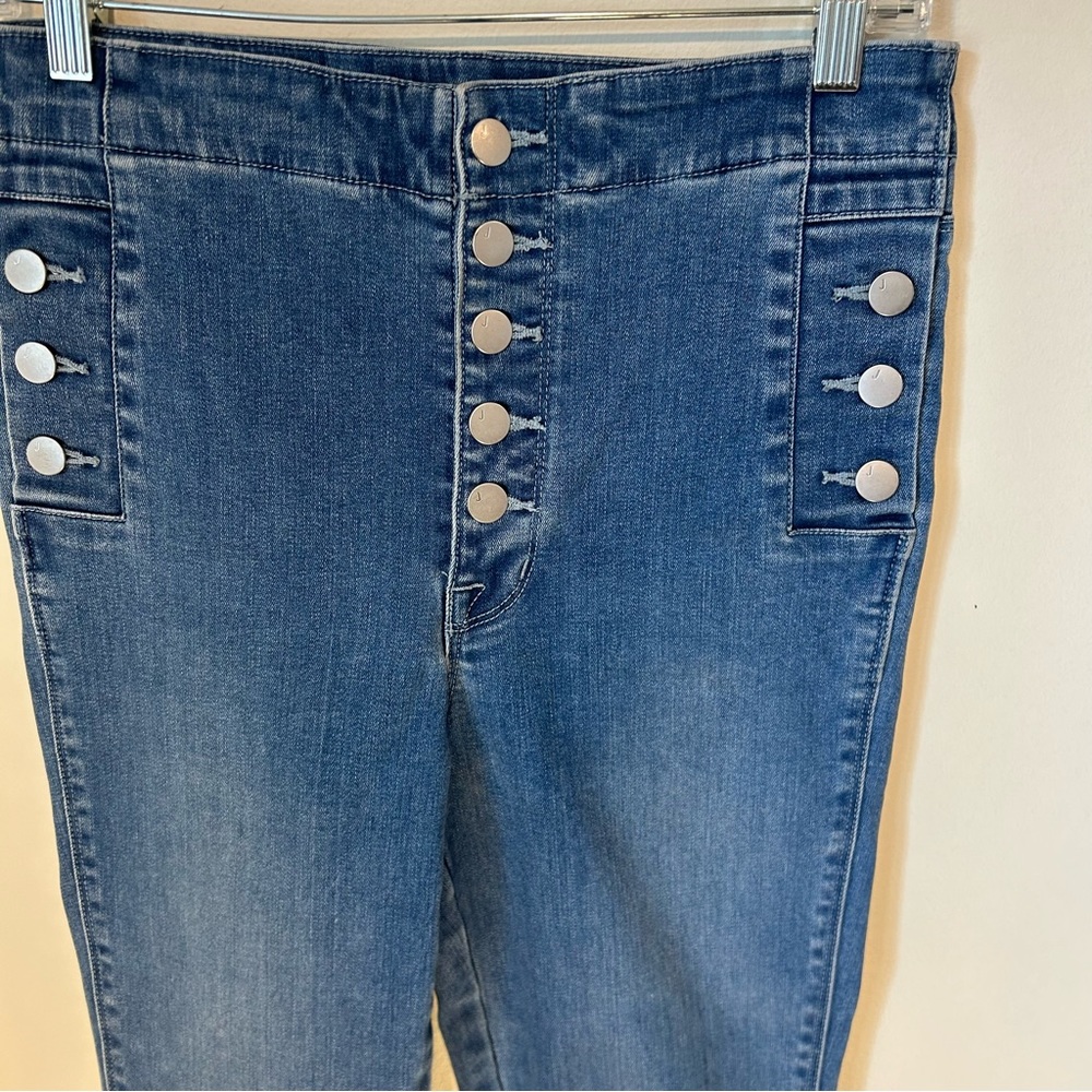 J Brand Natasha High Rise Skinny Crop Med Wash Jeans size 29,  5 Button Fly EUC - Picture 5 of 8